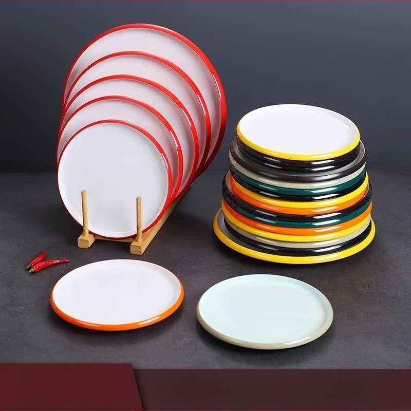 Melaminė apvali lėkštė komerciniam naudojimui, viešbučiai ir restoranai, Naujojo Kinų stilius, rankų darbo, pritaikoma