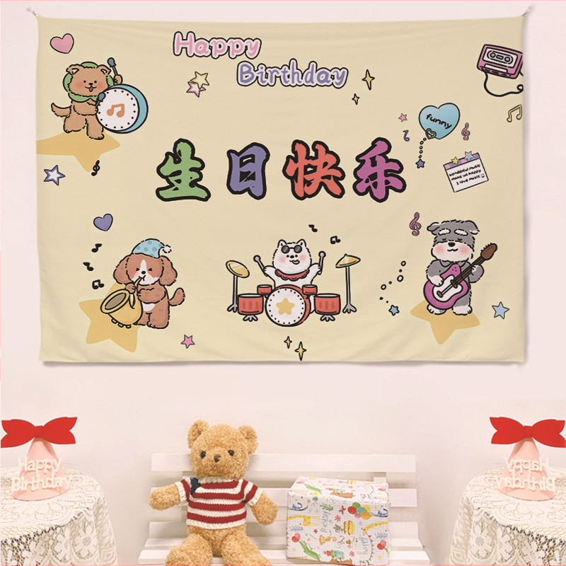 Гоблен за стена, скандинавски стил, карикатурен мотив, правоъгълен, дигитален термичен трансфер