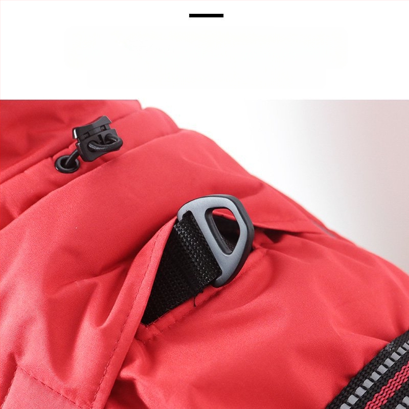 Asmpet pamukasti kaput za psa s ugrađenim pojaseom — odjeća za kućne ljubimce, zimska toplina