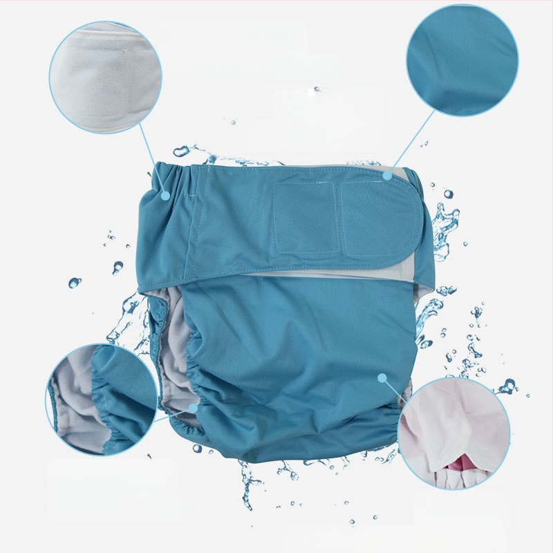 Tekstilne pelene za odrasle s Velcro zatvaračem, vodootporne, poliesterska vlakna, Klasa B, 40–90 kg, 100 kom