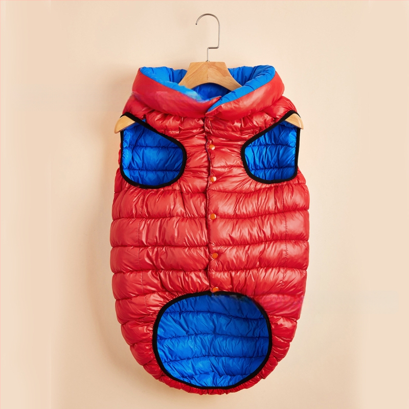 Dviviečio šuns liemenė žiemai – medžiagos: nailonas, down cotton; stilius: laisvas