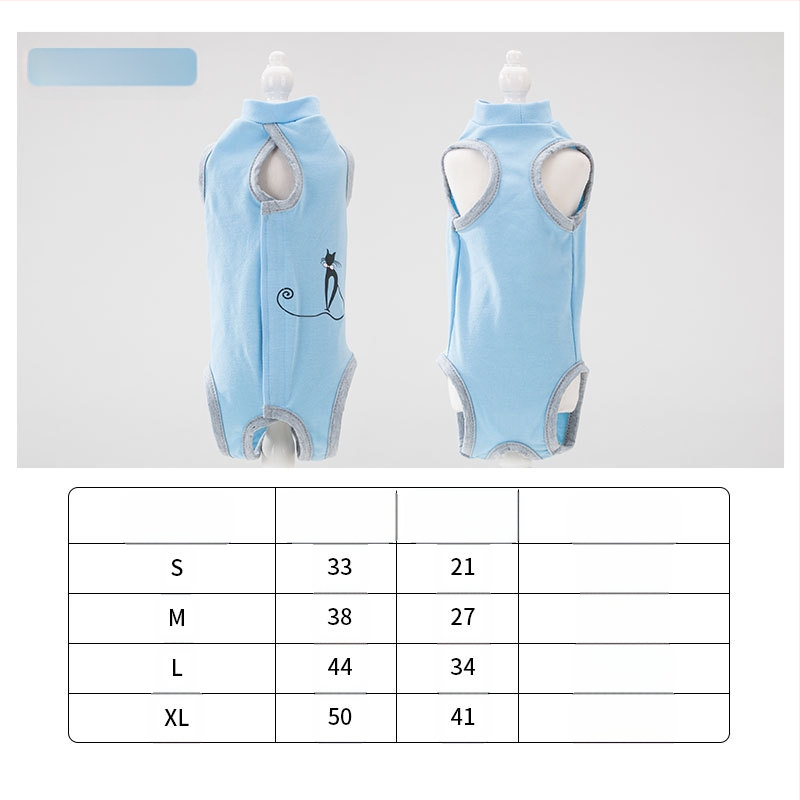 Дрехи за домашни любимци – антиоблизващ стерилизационен костюм за котки, тънък плат, стил свободно време