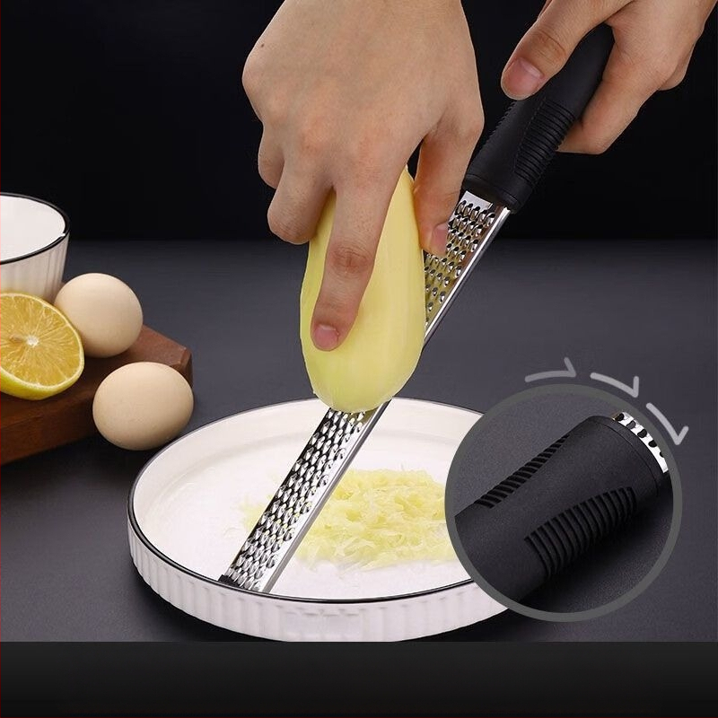 Nerūdijančio plieno daugiafunkcinis tarkavimo įrankis vaisiams ir sūriui su citrinų žievelės skrapikliu