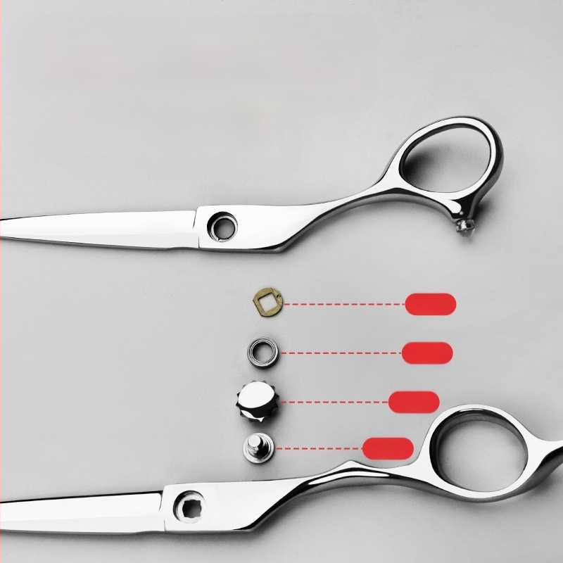 Foarfece de coafură din VG10 oțel, tăiere plată, lungime totală 19,5 cm, 60 g