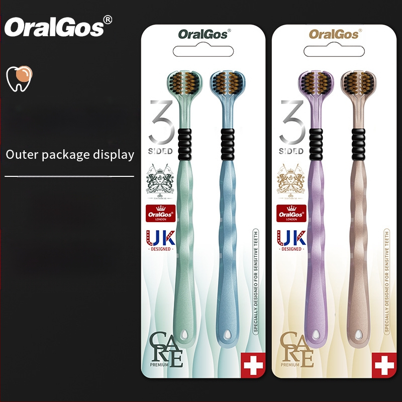 Trīspusēja zobu birste pieaugušajiem ar smaganu aizsardzību un mīkstām sariem | Banner/Benoy zīmols | Manuālā zobu birste