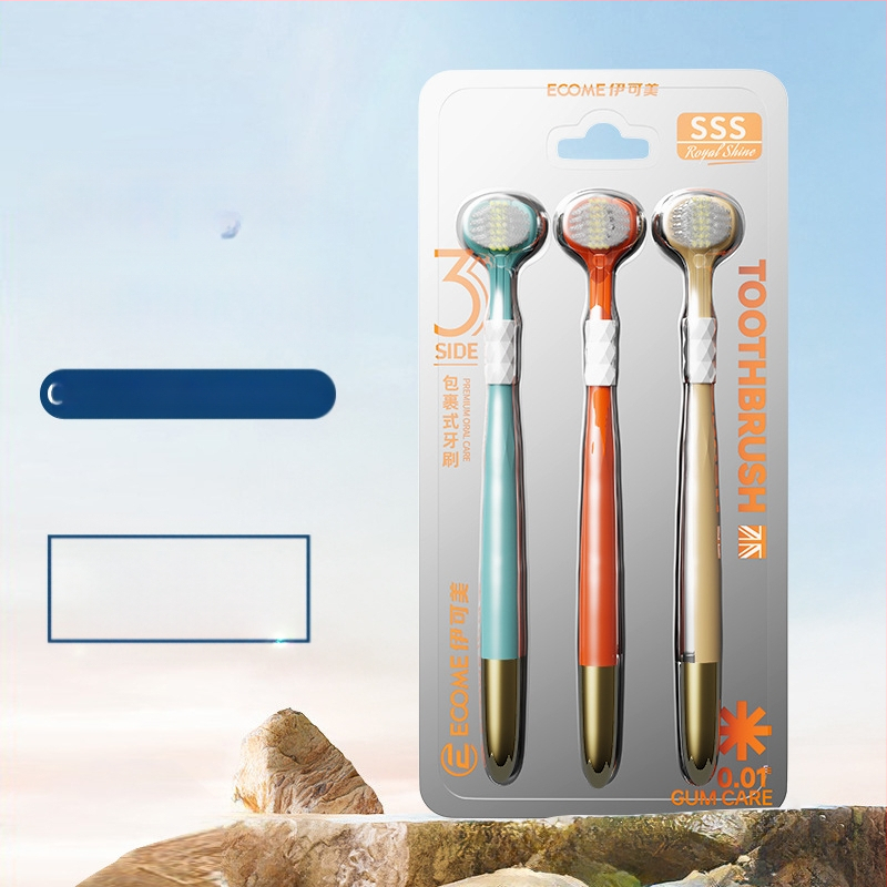 Trīspusēja zobu birste pieaugušajiem ar smaganu aizsardzību un mīkstām sariem | Banner/Benoy zīmols | Manuālā zobu birste