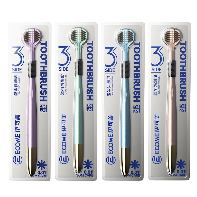 Trīspusēja zobu birste pieaugušajiem ar smaganu aizsardzību un mīkstām sariem | Banner/Benoy zīmols | Manuālā zobu birste