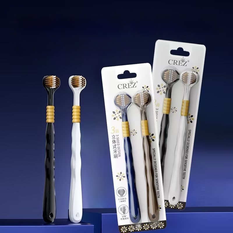 Trīspusēja zobu birste pieaugušajiem ar smaganu aizsardzību un mīkstām sariem | Banner/Benoy zīmols | Manuālā zobu birste
