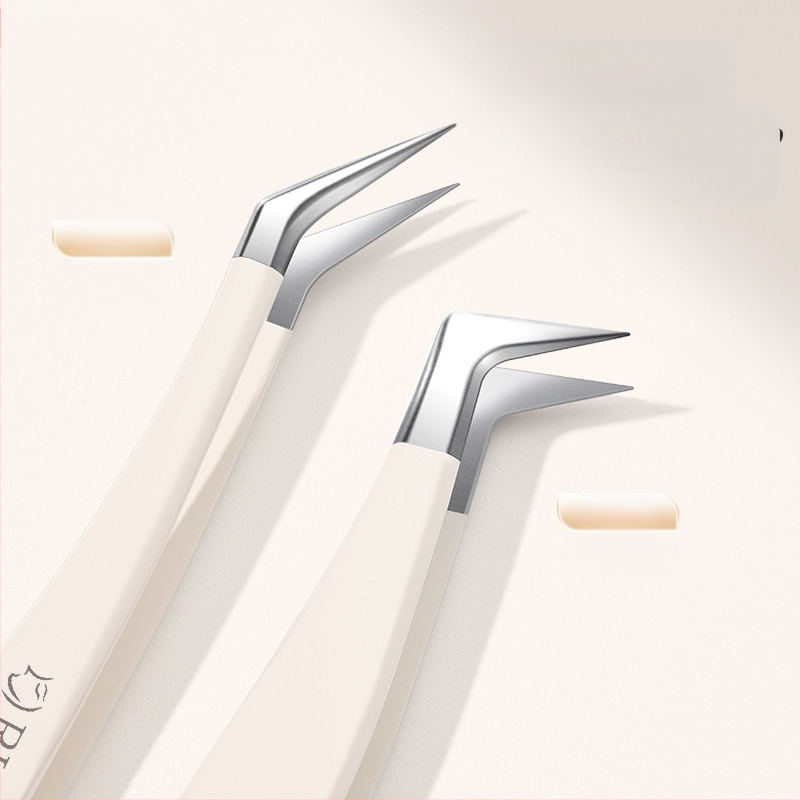 Щипки за мигли за изкуствени мигли, висока прецизност, марка Ru Lin Poetry; класификация: сегментирани; стил: Golden Feather Clip, 7-образен клип; опаковка: 1000 бр