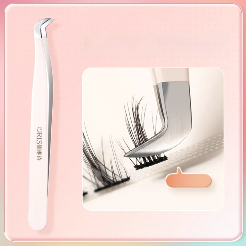 Щипки за мигли за изкуствени мигли, висока прецизност, марка Ru Lin Poetry; класификация: сегментирани; стил: Golden Feather Clip, 7-образен клип; опаковка: 1000 бр