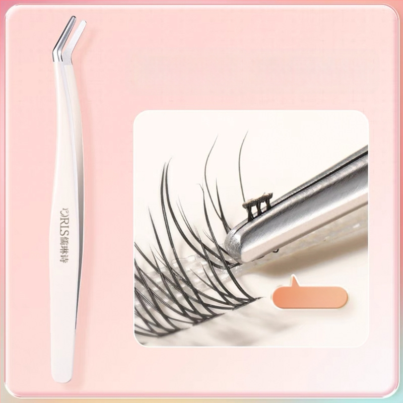 Щипки за мигли за изкуствени мигли, висока прецизност, марка Ru Lin Poetry; класификация: сегментирани; стил: Golden Feather Clip, 7-образен клип; опаковка: 1000 бр