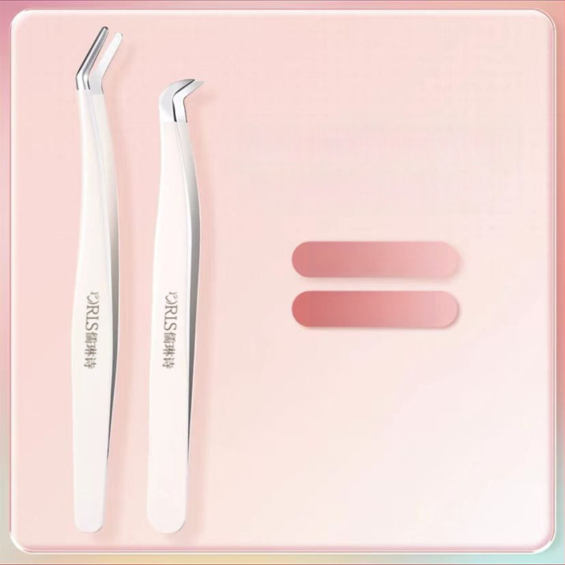 Щипки за мигли за изкуствени мигли, висока прецизност, марка Ru Lin Poetry; класификация: сегментирани; стил: Golden Feather Clip, 7-образен клип; опаковка: 1000 бр