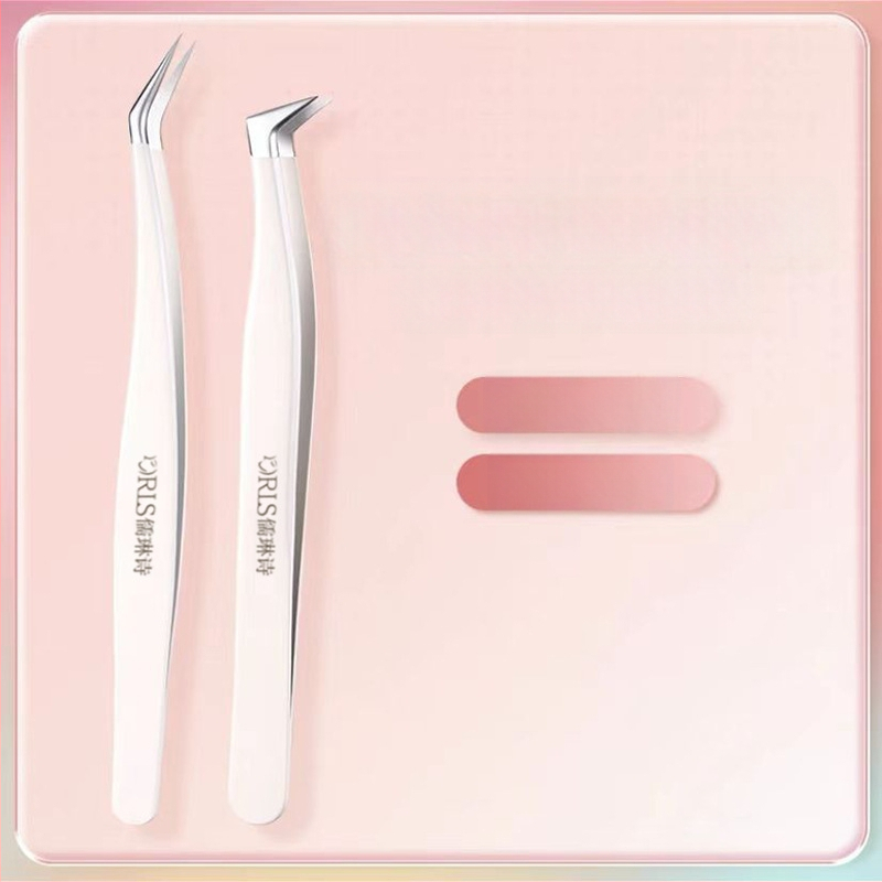 Щипки за мигли за изкуствени мигли, висока прецизност, марка Ru Lin Poetry; класификация: сегментирани; стил: Golden Feather Clip, 7-образен клип; опаковка: 1000 бр