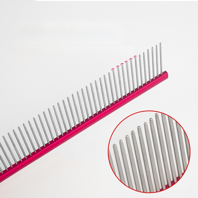 Tanizaki Гребен за домашни любимци, неръждаема стомана, широк дръжка, премахва излишната козина