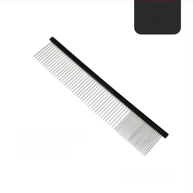 Tanizaki Гребен за домашни любимци, неръждаема стомана, широк дръжка, премахва излишната козина