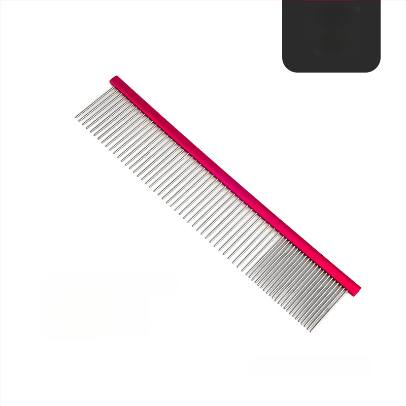 Tanizaki Гребен за домашни любимци, неръждаема стомана, широк дръжка, премахва излишната козина