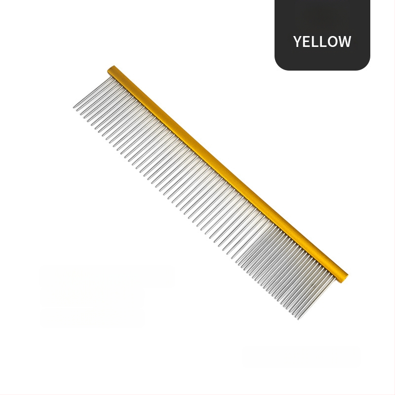 Tanizaki Гребен за домашни любимци, неръждаема стомана, широк дръжка, премахва излишната козина