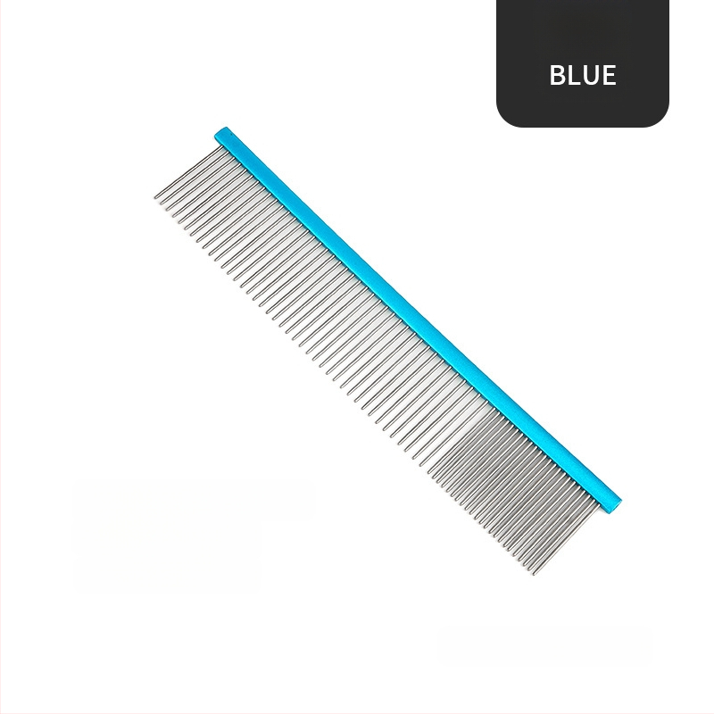 Tanizaki Гребен за домашни любимци, неръждаема стомана, широк дръжка, премахва излишната козина