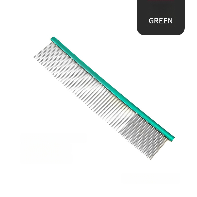 Tanizaki Гребен за домашни любимци, неръждаема стомана, широк дръжка, премахва излишната козина
