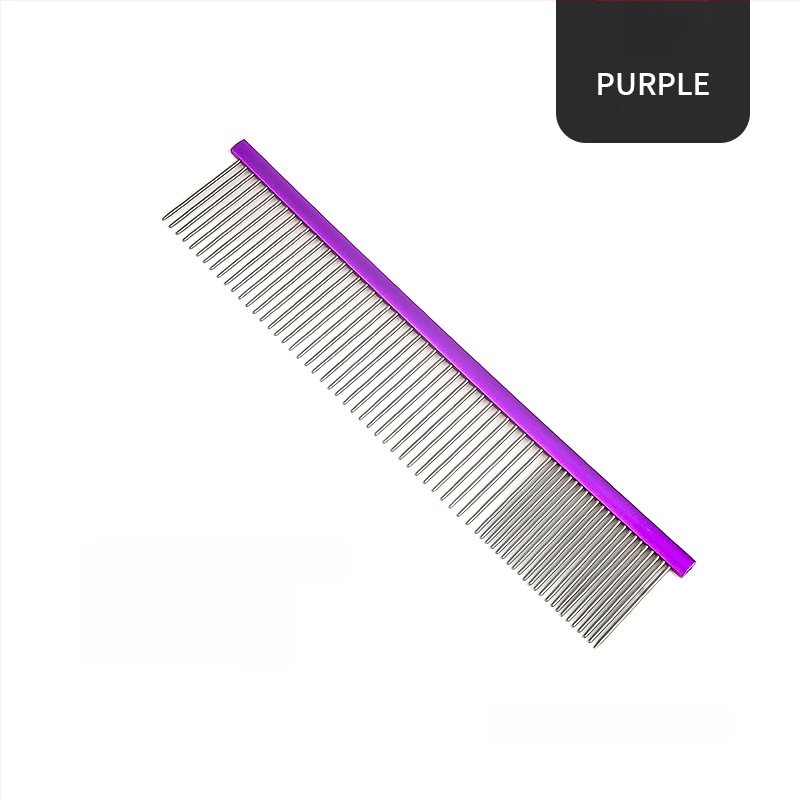 Tanizaki Гребен за домашни любимци, неръждаема стомана, широк дръжка, премахва излишната козина