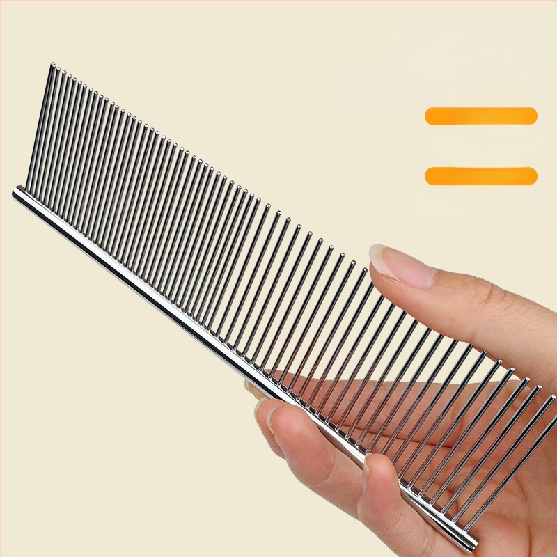 Senwei метален гребен за дългокосмести домашни любимци, със гъст дву-зъбен дизайн за разплитане и премахване на косми, подходящ за кучета и котки