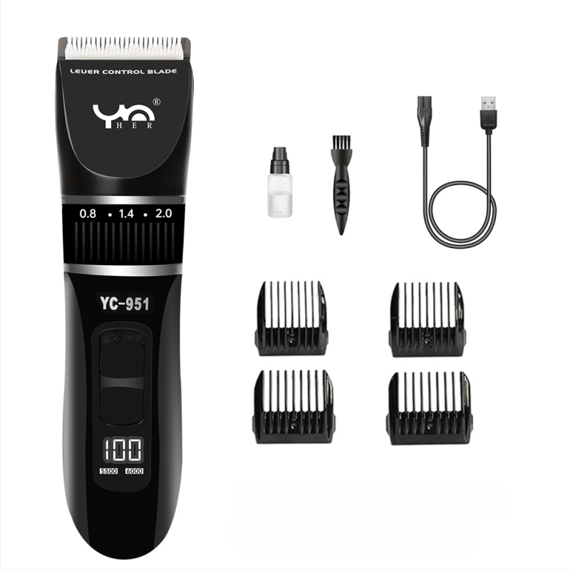 Vyrų elektrinis plaukų kirpimo įrankis su keramikiniu ašmeniu, dviguba maitinimo šaltinis, daugiafunkcinis galvos skutimo įrankis