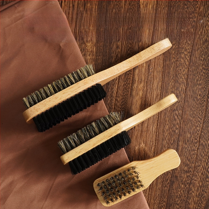 Craftsman koka divpusēja bārdas suka ar cūkas spalvu, uzturēšanai un matu tīrīšanai, izcelsme Guangzhou