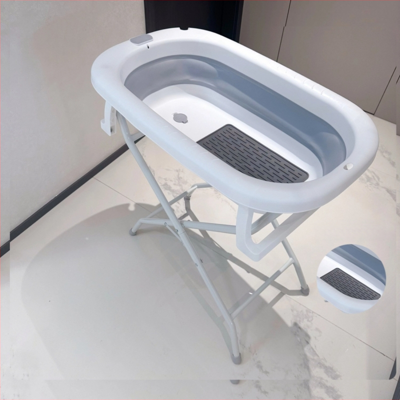 Сгъваема вана за домашни любимци за кучета с железна рамка и дренажна тръба