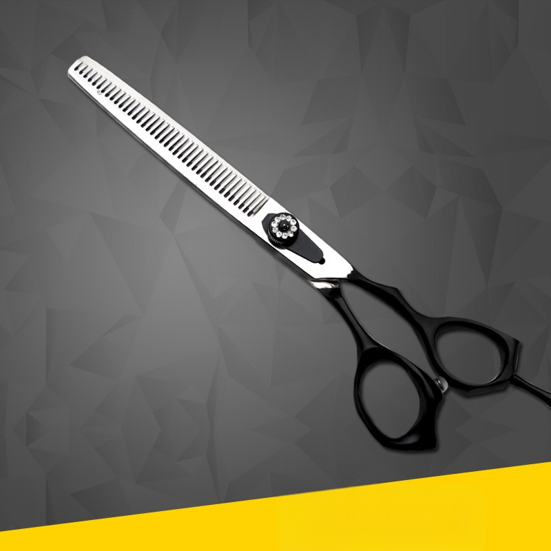 Комплект ножици за подстрижка на домашни любимци, цялостна стоманена конструкция, извити нагоре и надолу остриета, за подстригване на козината на кучета