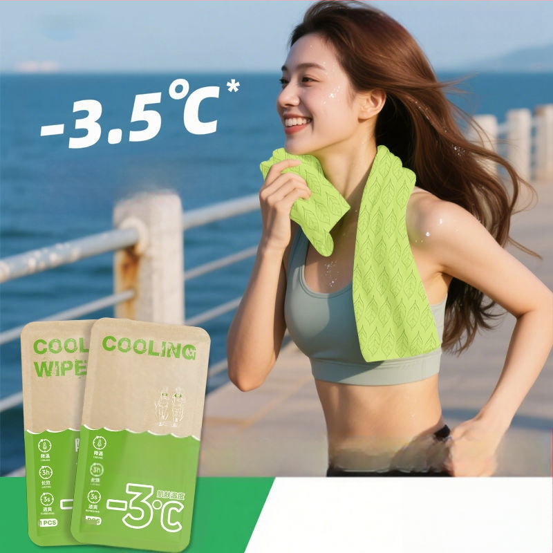 Δροσιστικά μαντηλάκια για αθλητικά και υπαίθρια χρήση, μη υφασμένο ύφασμα, 100D νήμα, Διαδικασία εκτύπωσης, Unisex πετσέτα/πετσέτα προσώπου