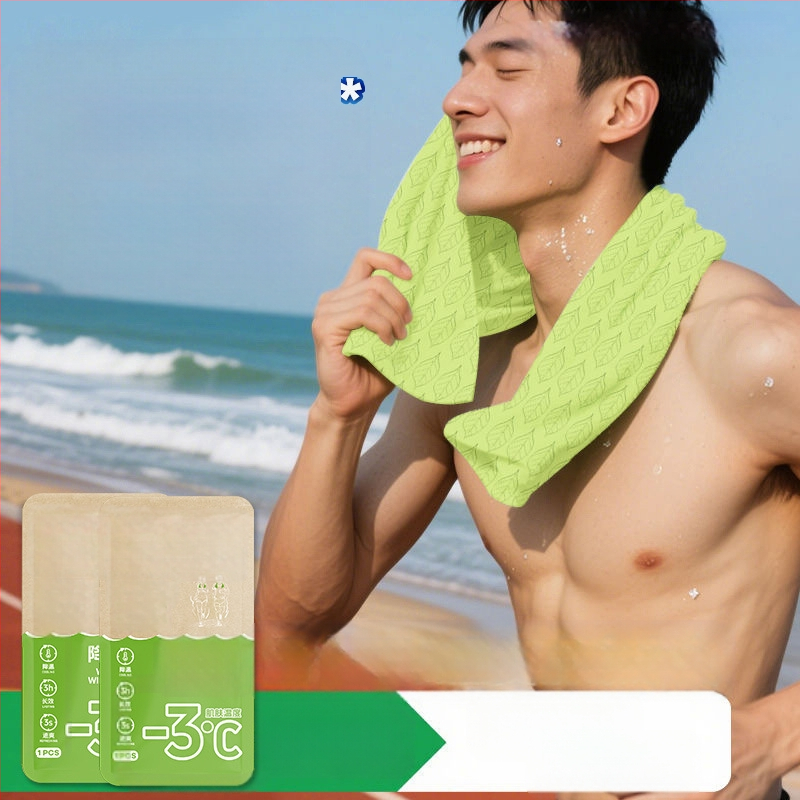 Δροσιστικά μαντηλάκια για αθλητικά και υπαίθρια χρήση, μη υφασμένο ύφασμα, 100D νήμα, Διαδικασία εκτύπωσης, Unisex πετσέτα/πετσέτα προσώπου