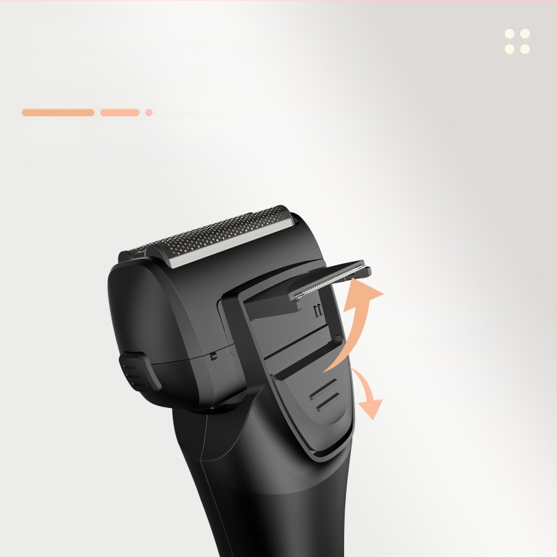 Električni brijač s recipročnom glavom od 3 oštrice, ugrađena baterija 500-800 mAh, trajanje baterije do 120 minuta, digitalni LED zaslon, cijelo kućište se može oprati