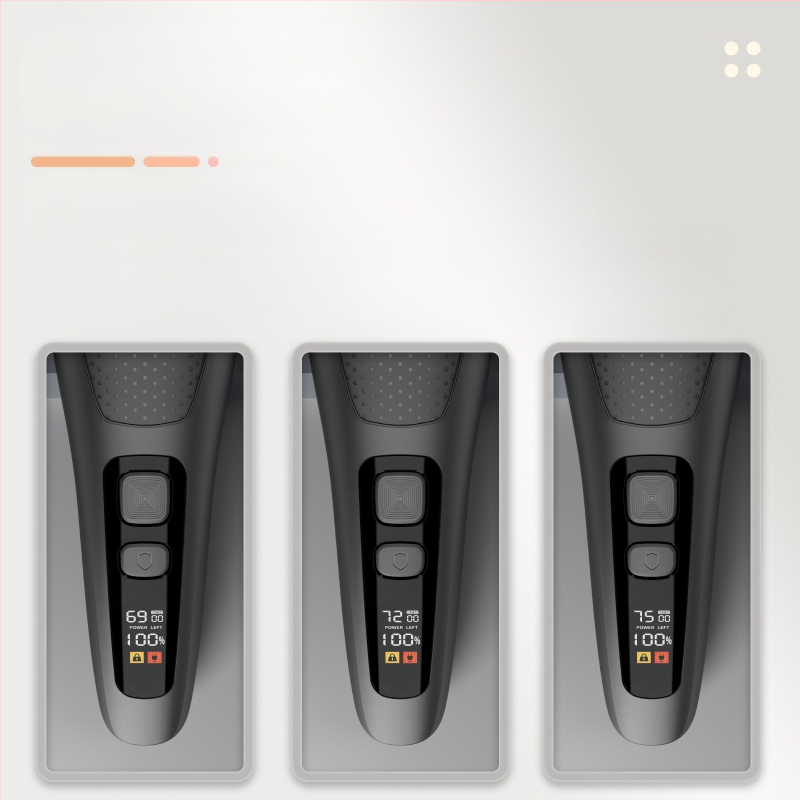 Električni brijač s recipročnom glavom od 3 oštrice, ugrađena baterija 500-800 mAh, trajanje baterije do 120 minuta, digitalni LED zaslon, cijelo kućište se može oprati