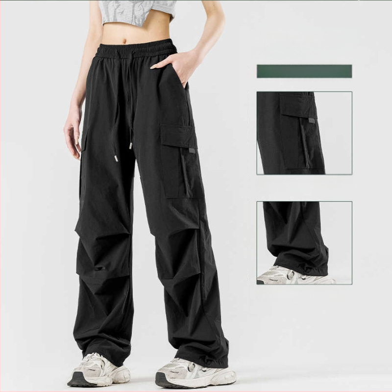 Унисекс летни спортни панталони с тънък ледено-силиков плат, големи джобове, бързосъхнещи