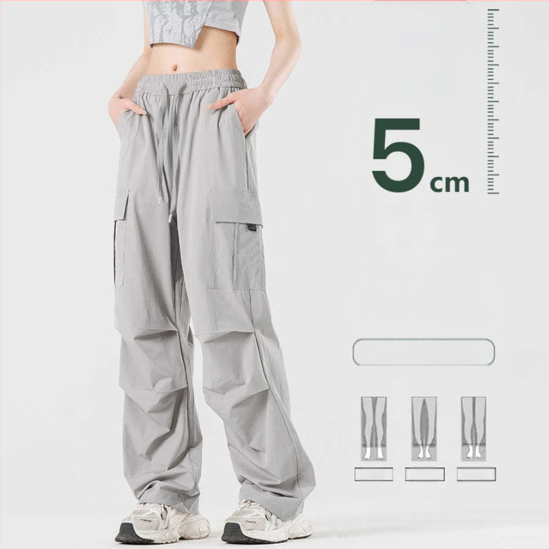 Унисекс летни спортни панталони с тънък ледено-силиков плат, големи джобове, бързосъхнещи