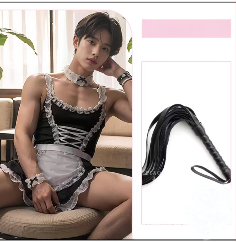 Vīriešu fetiša apakšveļa ar plecu siksnām un ķēdītēm, erotiska uniforma, poliesters 90–95%