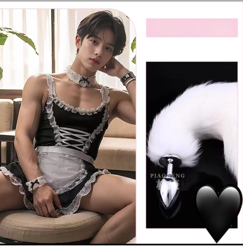 Vīriešu fetiša apakšveļa ar plecu siksnām un ķēdītēm, erotiska uniforma, poliesters 90–95%