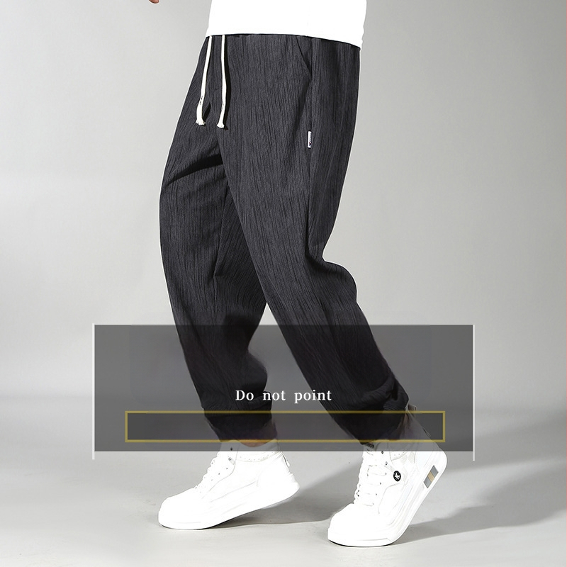 Muške hlače od baršuna poliester, udoban slobodan kroj, srednji pojas, tanak materijal, mali pravi otvor na donjim nogavicama