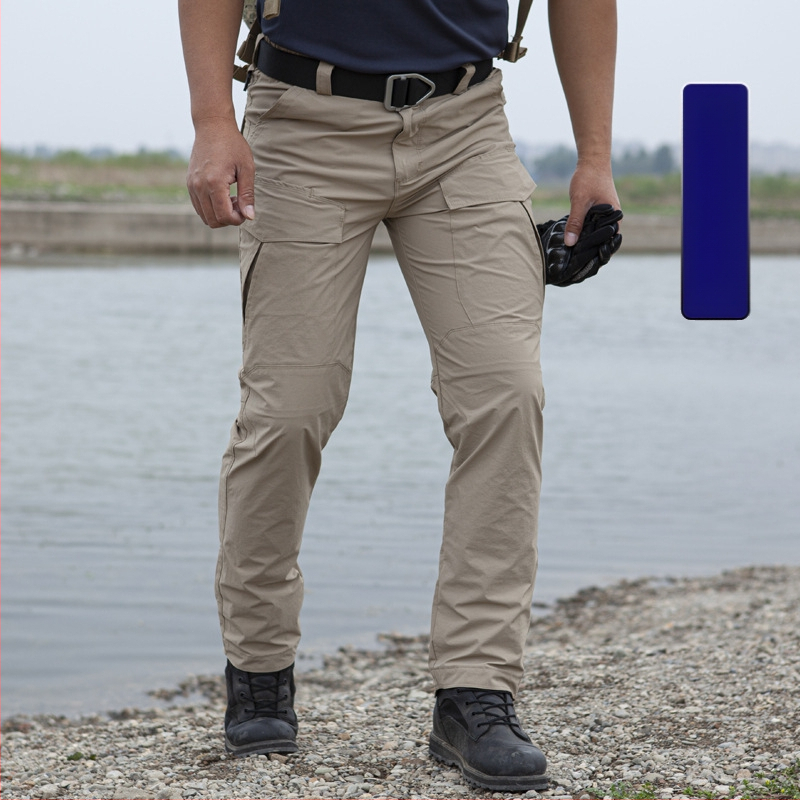 Мъжки тактически панталони от найлон, еластични, бързосъхнещи, пролетни, с много джобове, карго стил