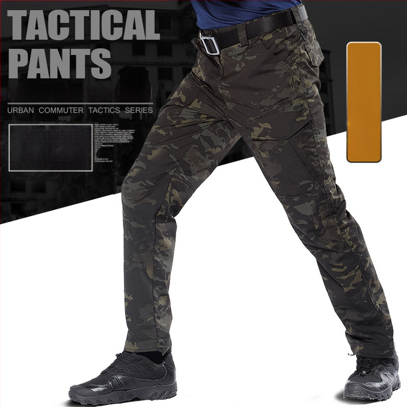 Мъжки тактически панталони от найлон, еластични, бързосъхнещи, пролетни, с много джобове, карго стил