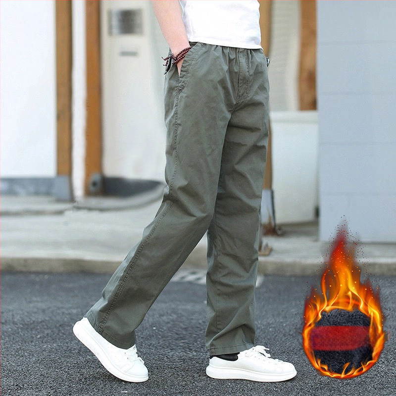 Vyrinės kelnės su tiesia kirpimo linija, poliesterio audinys, fliso pamušalas, tinkamos visoms sezonoms