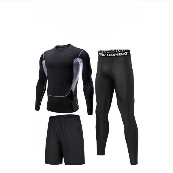 Унисексов спортен комплект с дълъг ръкав, бързосъхнеща дишаща материя полиестер-спандекс, cropped pants, за бягане, футбол и баскетбол