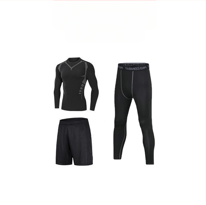 Унисексов спортен комплект с дълъг ръкав, бързосъхнеща дишаща материя полиестер-спандекс, cropped pants, за бягане, футбол и баскетбол