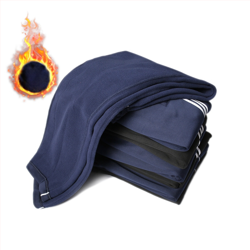 Χειμερινά παντελόνια σχολικής στολής με βελούδινο επένδυση, με δύο ρίγες, μεσαία μέση, 100% πολυεστέρας – αθλητικά παντελόνια για σχολείο