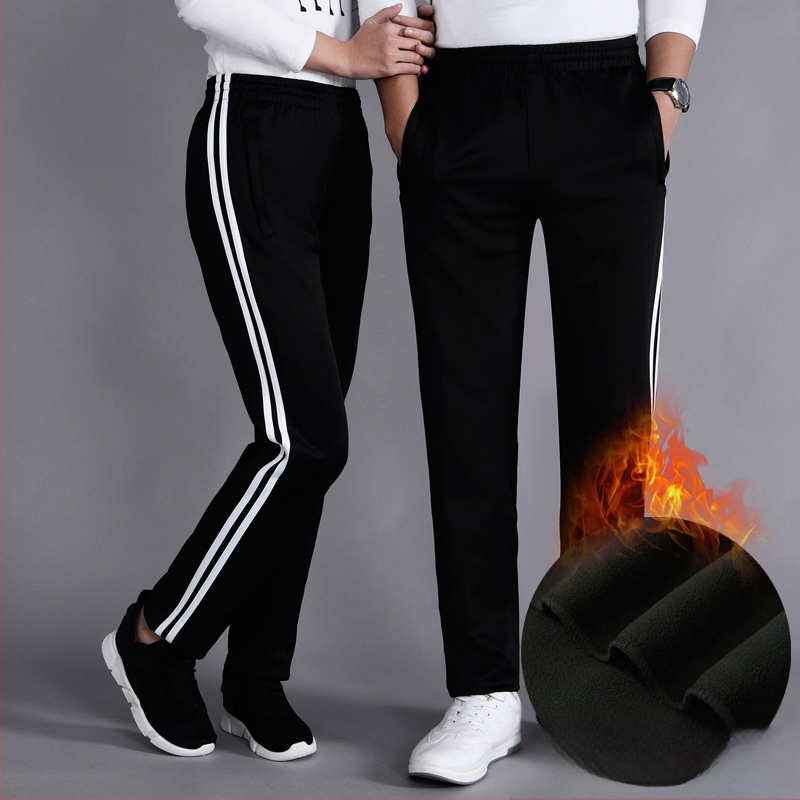 Χειμερινά παντελόνια σχολικής στολής με βελούδινο επένδυση, με δύο ρίγες, μεσαία μέση, 100% πολυεστέρας – αθλητικά παντελόνια για σχολείο