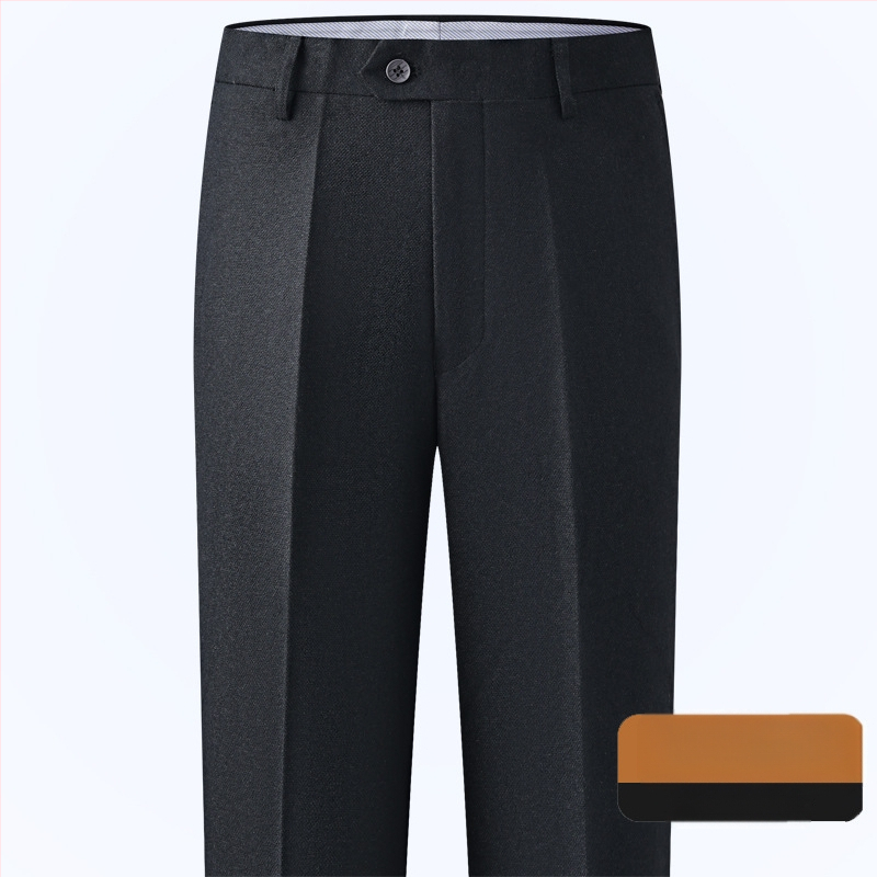 Muške hlače s ravnim krojem od vune, poslovni formalni stil, 85% vuna, bez glačanja, zimske