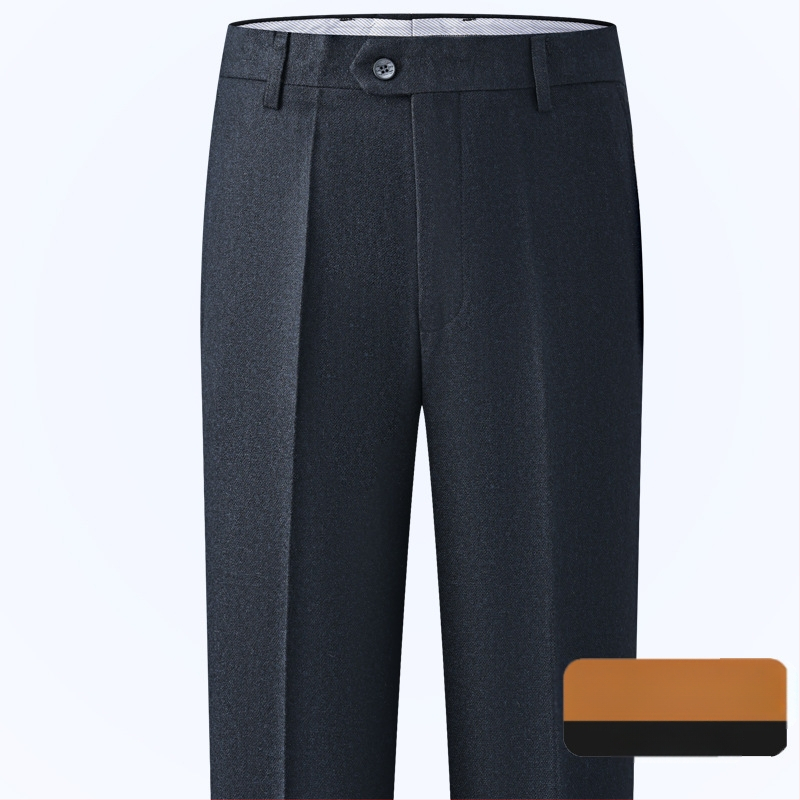 Muške hlače s ravnim krojem od vune, poslovni formalni stil, 85% vuna, bez glačanja, zimske