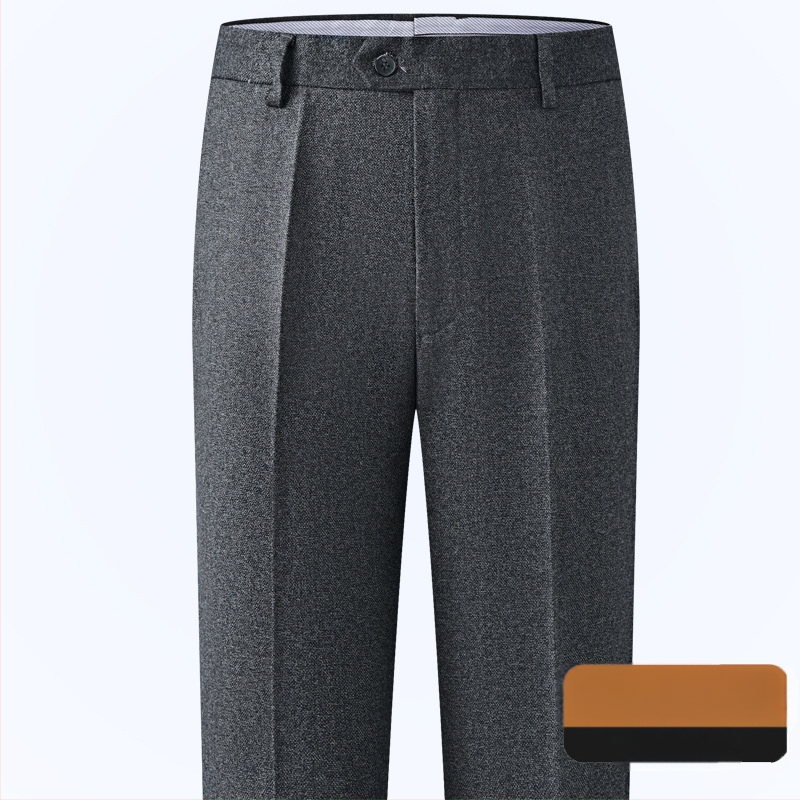 Muške hlače s ravnim krojem od vune, poslovni formalni stil, 85% vuna, bez glačanja, zimske