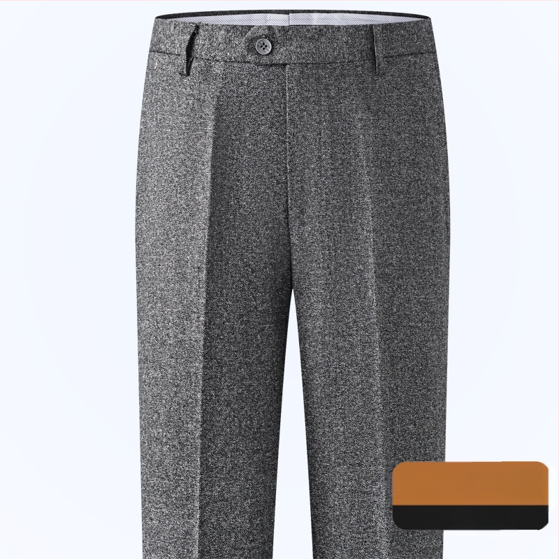 Muške hlače s ravnim krojem od vune, poslovni formalni stil, 85% vuna, bez glačanja, zimske