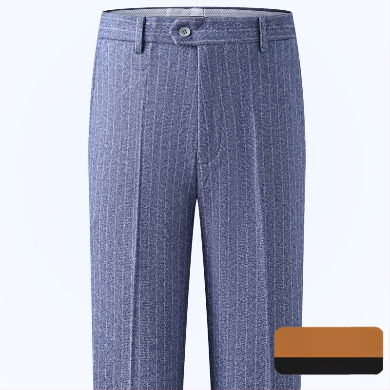 Muške hlače s ravnim krojem od vune, poslovni formalni stil, 85% vuna, bez glačanja, zimske